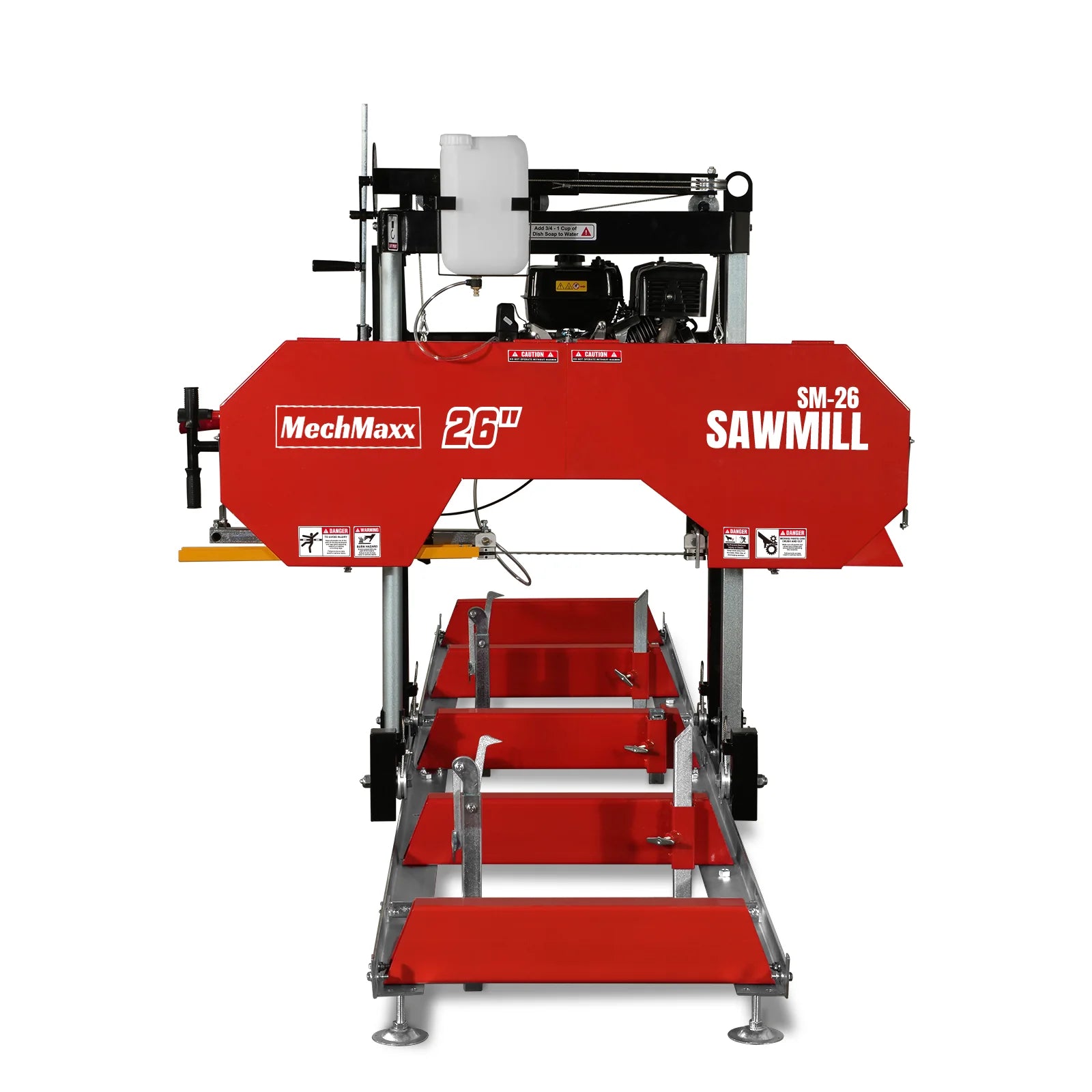 26" Portable Sawmill, 420cc 15HP E-Start Gasoline Engine, 22" Board Width, 13' Track Length , SM26