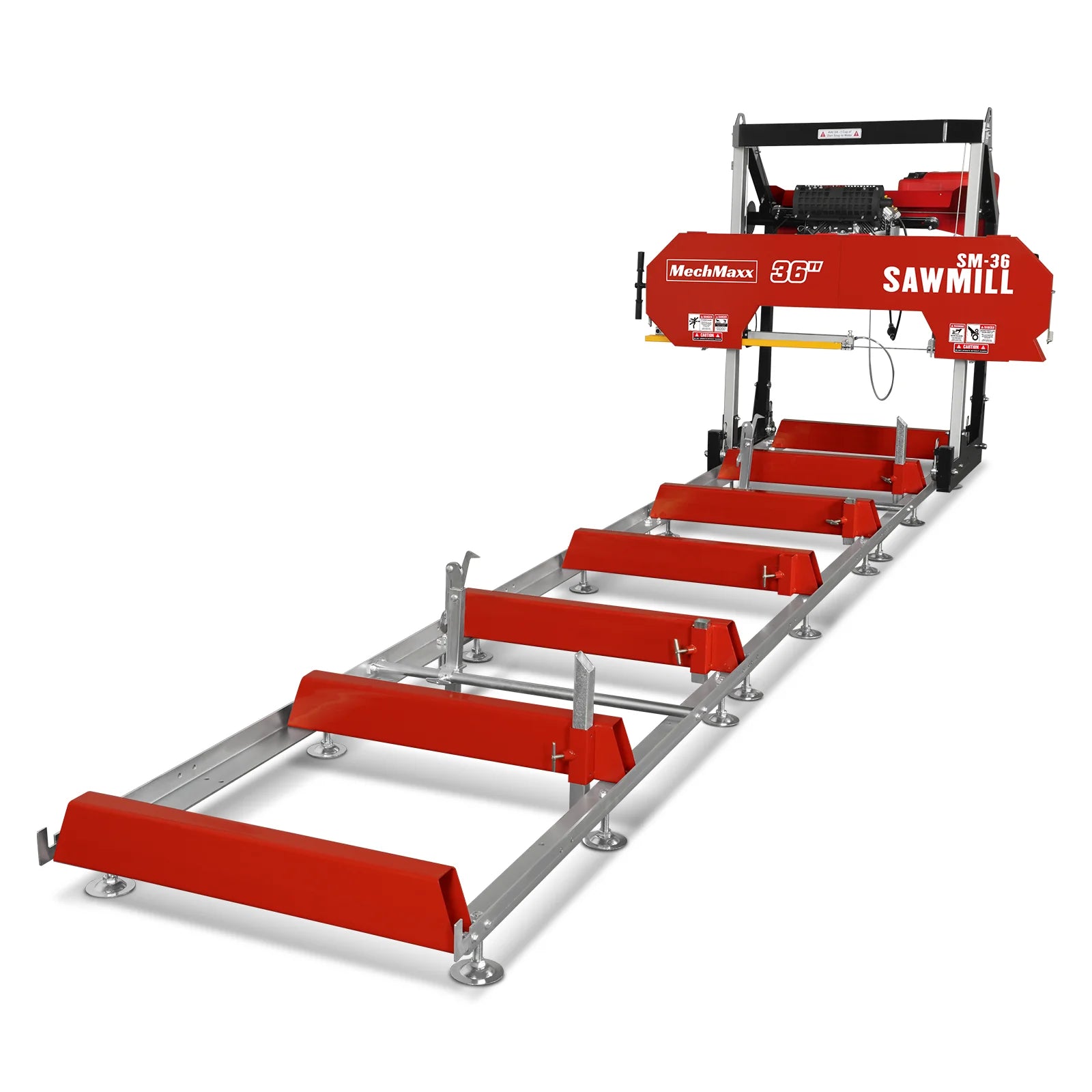 36" MAX Portable Sawmill with 25HP 750cc ZONSEN V-Twin Engine - 36" Cutting Width, 20' Track, Includes 10 Blades - Model SM36MAX