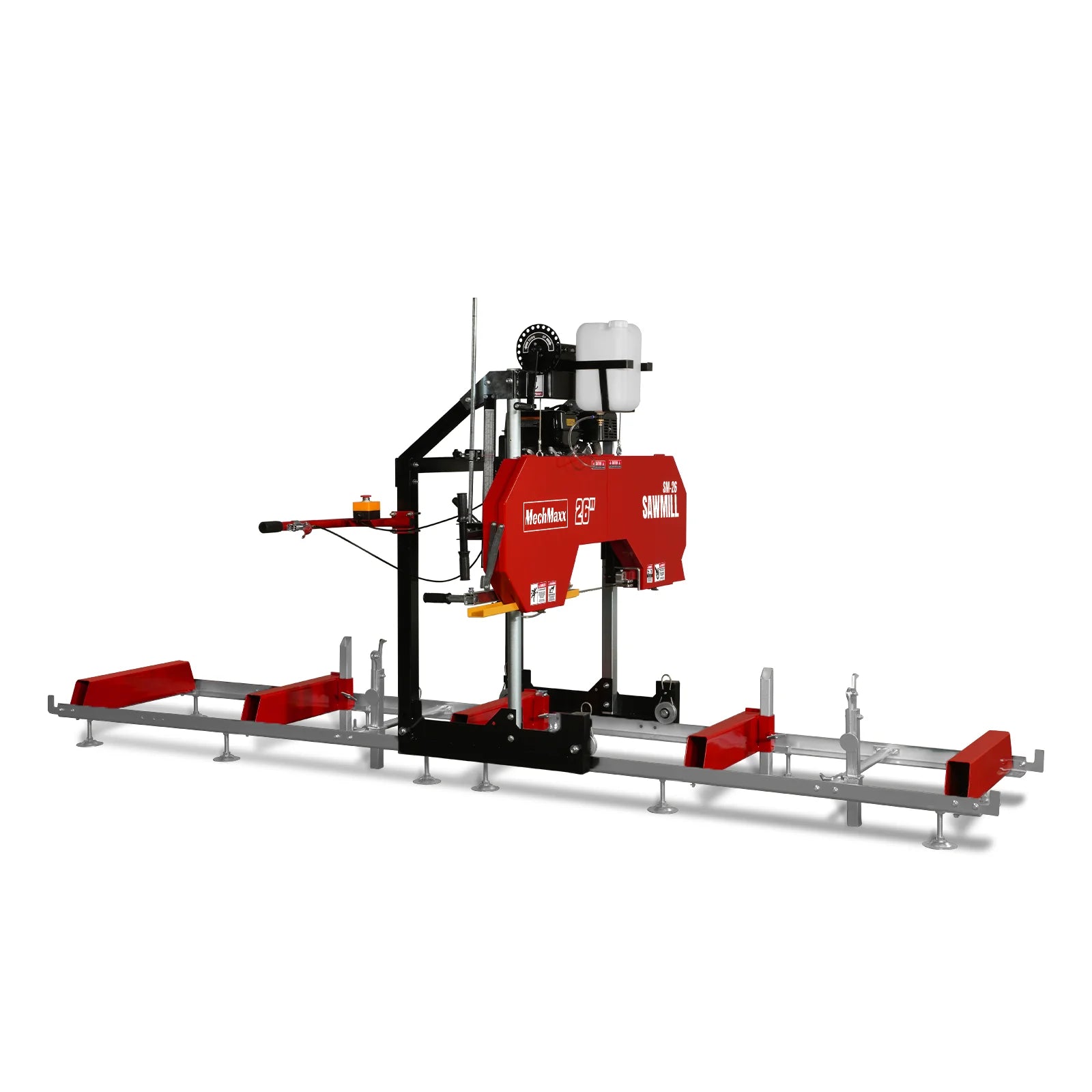 26" Portable Sawmill, 420cc 15HP E-Start Gasoline Engine, 22" Board Width, 13' Track Length , SM26