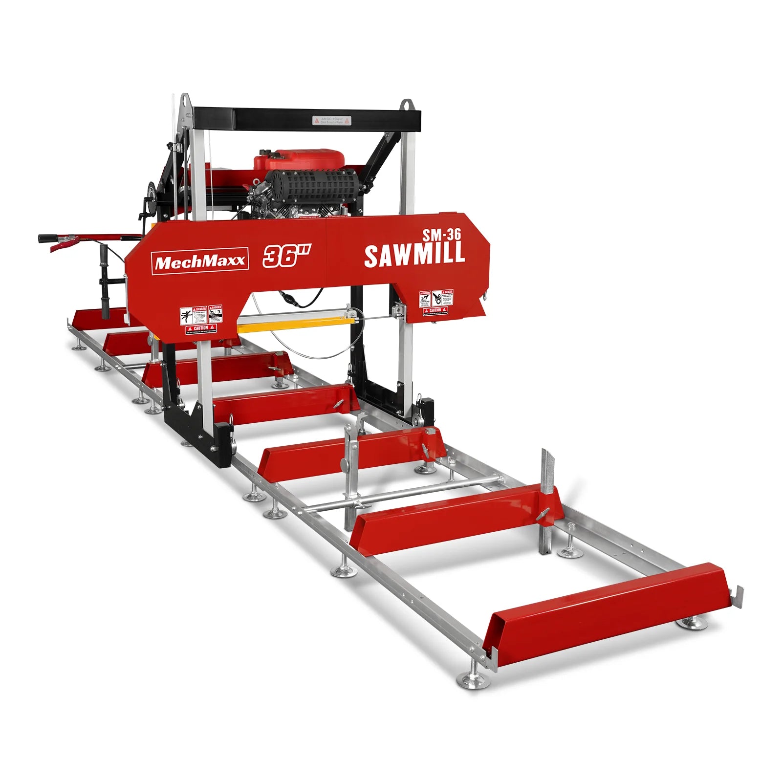 36" MAX Portable Sawmill with 25HP 750cc ZONSEN V-Twin Engine - 36" Cutting Width, 20' Track, Includes 10 Blades - Model SM36MAX