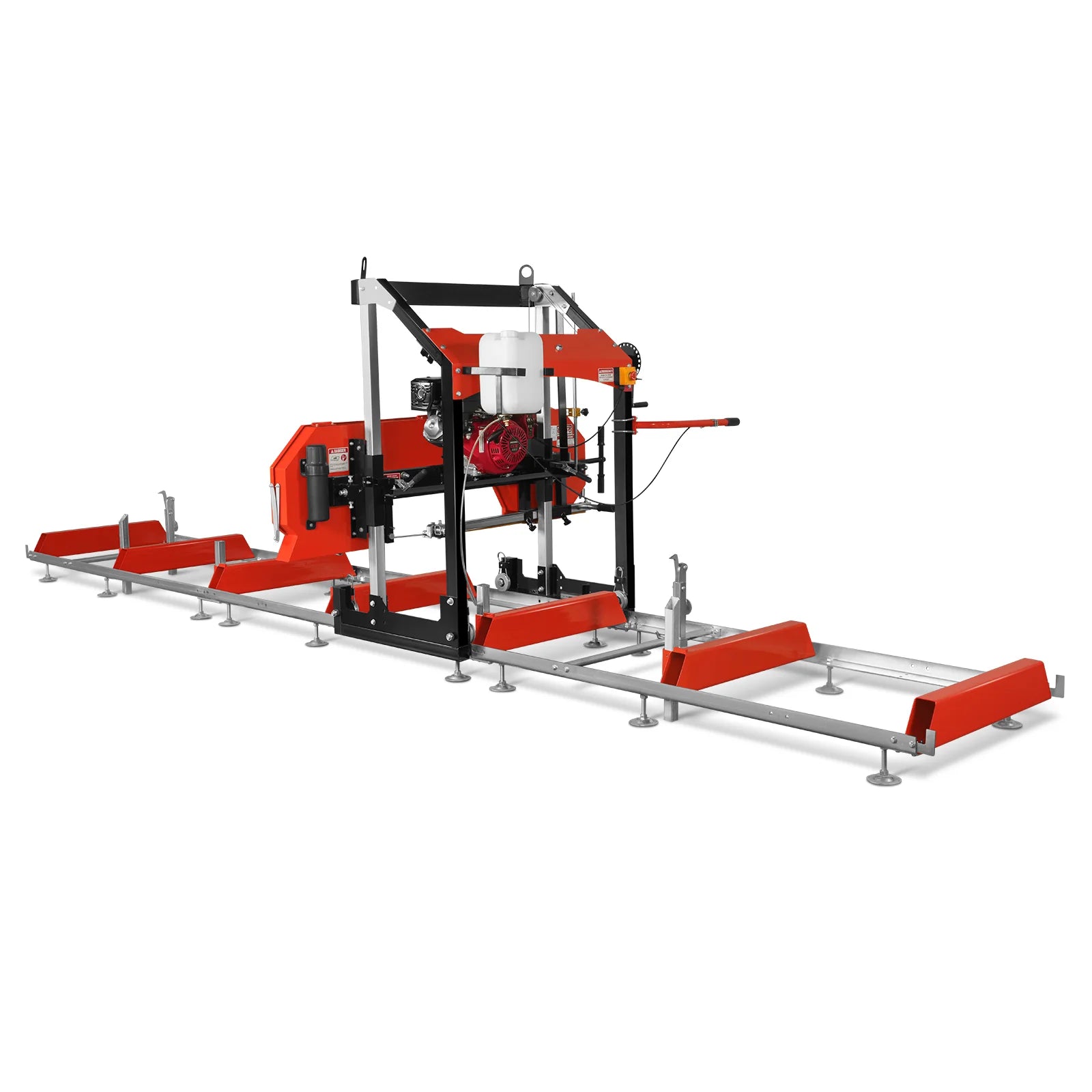 32" Portable Sawmill (5 x Blades Included), HONDA GX390 389cc E-Start Gasoline Engine, 29" Board Width, 20' Track Length (13' Track Length + 6.6' Track Extension Included) , SM32