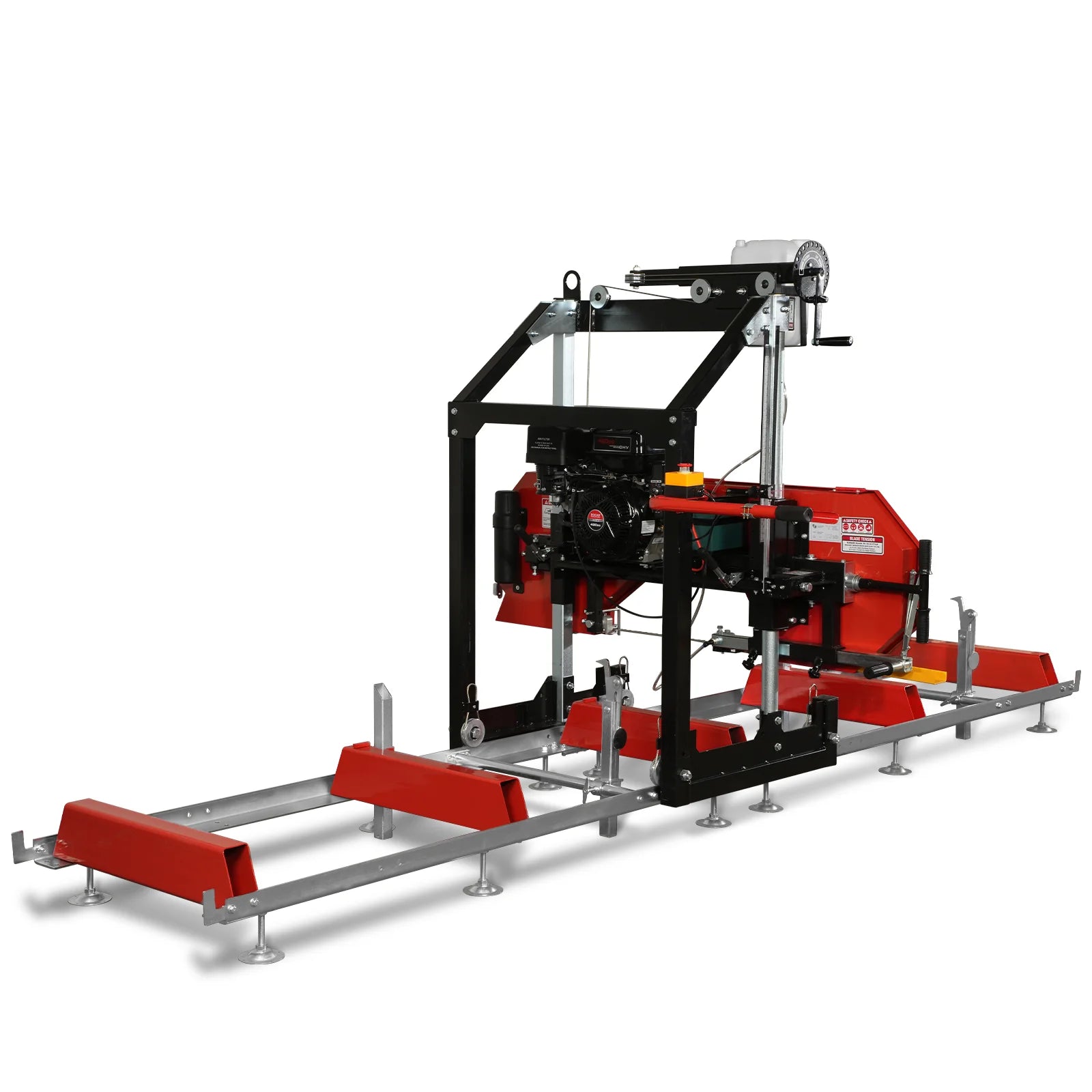 26" Portable Sawmill, 420cc 15HP E-Start Gasoline Engine, 22" Board Width, 13' Track Length , SM26