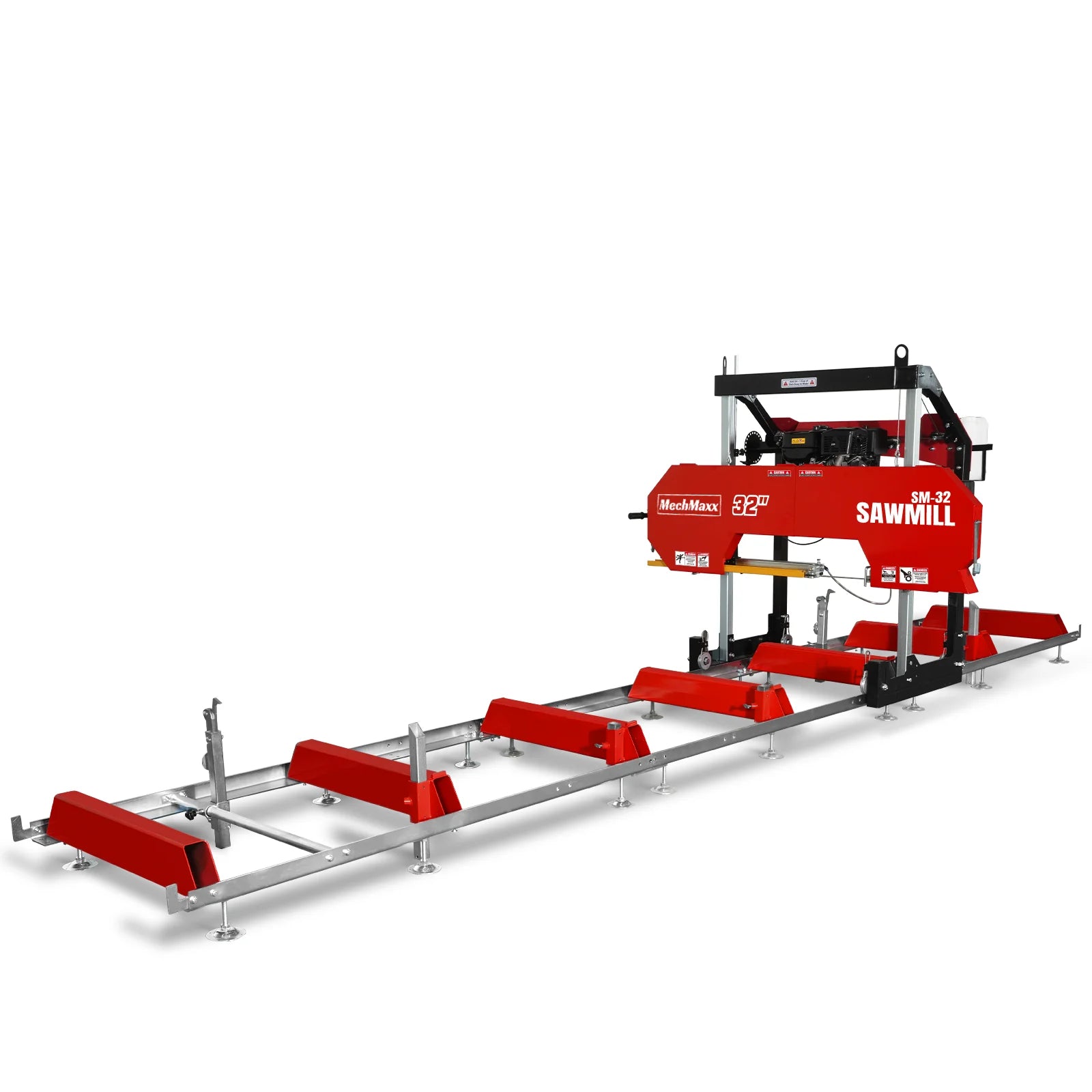 32" Portable Sawmill with 420cc 15HP E-Start Engine - 5 Blades, 29" Cutting Width, 20' Track (Includes Extension) - Model SM32