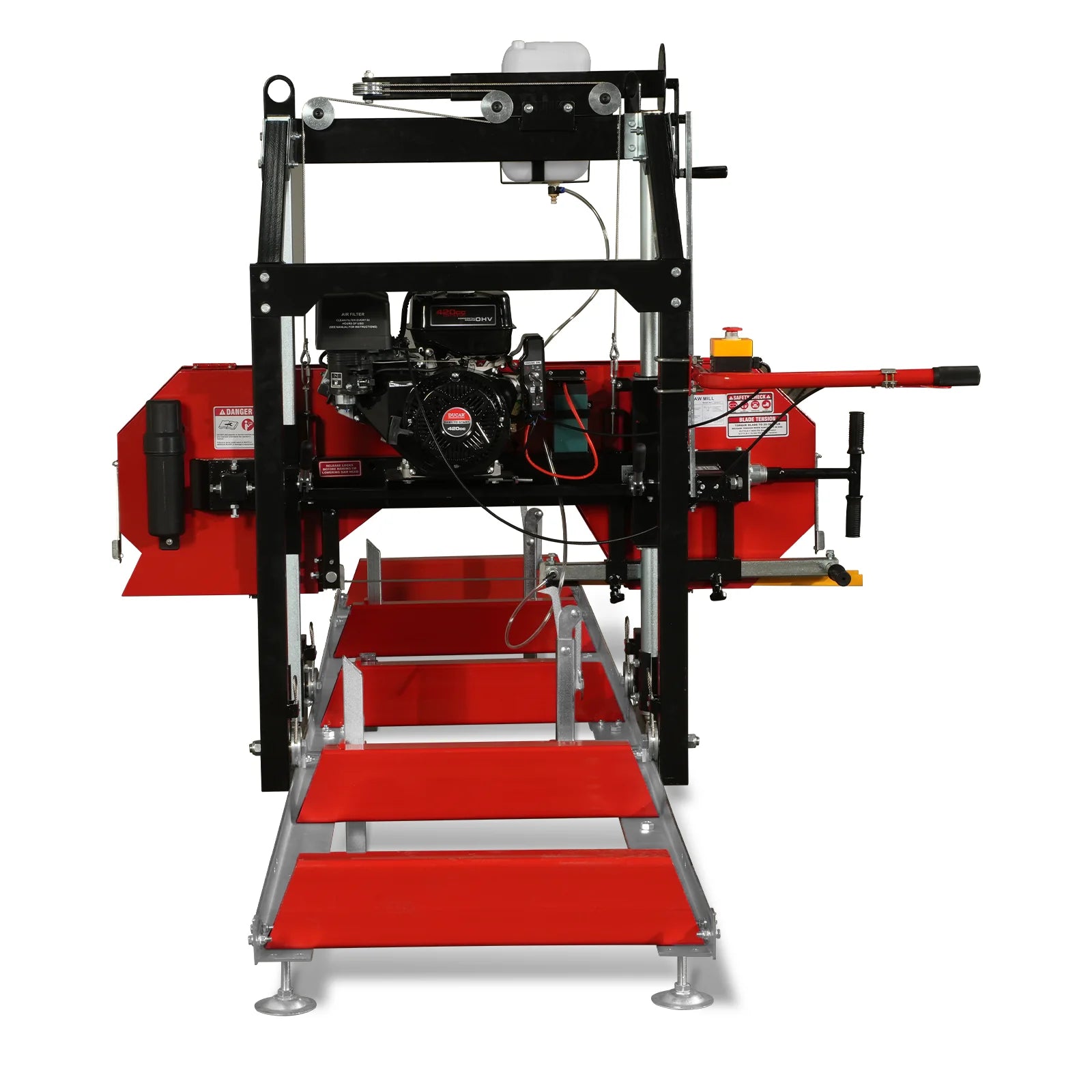 26" Portable Sawmill, 420cc 15HP E-Start Gasoline Engine, 22" Board Width, 13' Track Length , SM26