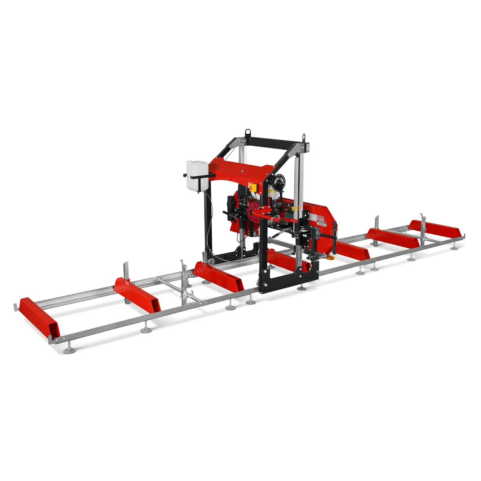 32" Portable Sawmill (5 x Blades Included), HONDA GX390 389cc E-Start Gasoline Engine, 29" Board Width, 20' Track Length (13' Track Length + 6.6' Track Extension Included) , SM32