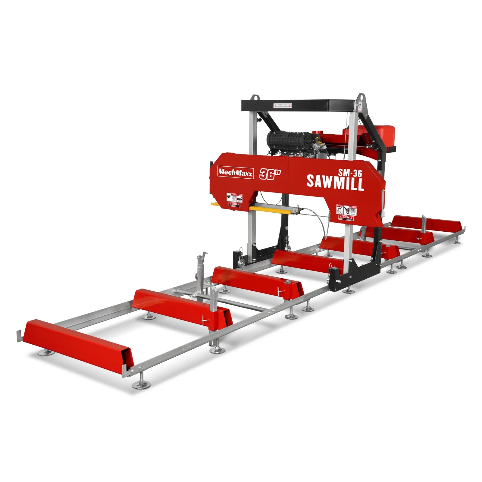 36" MAX Portable Sawmill with 25HP 750cc ZONSEN V-Twin Engine - 36" Cutting Width, 20' Track, Includes 10 Blades - Model SM36MAX
