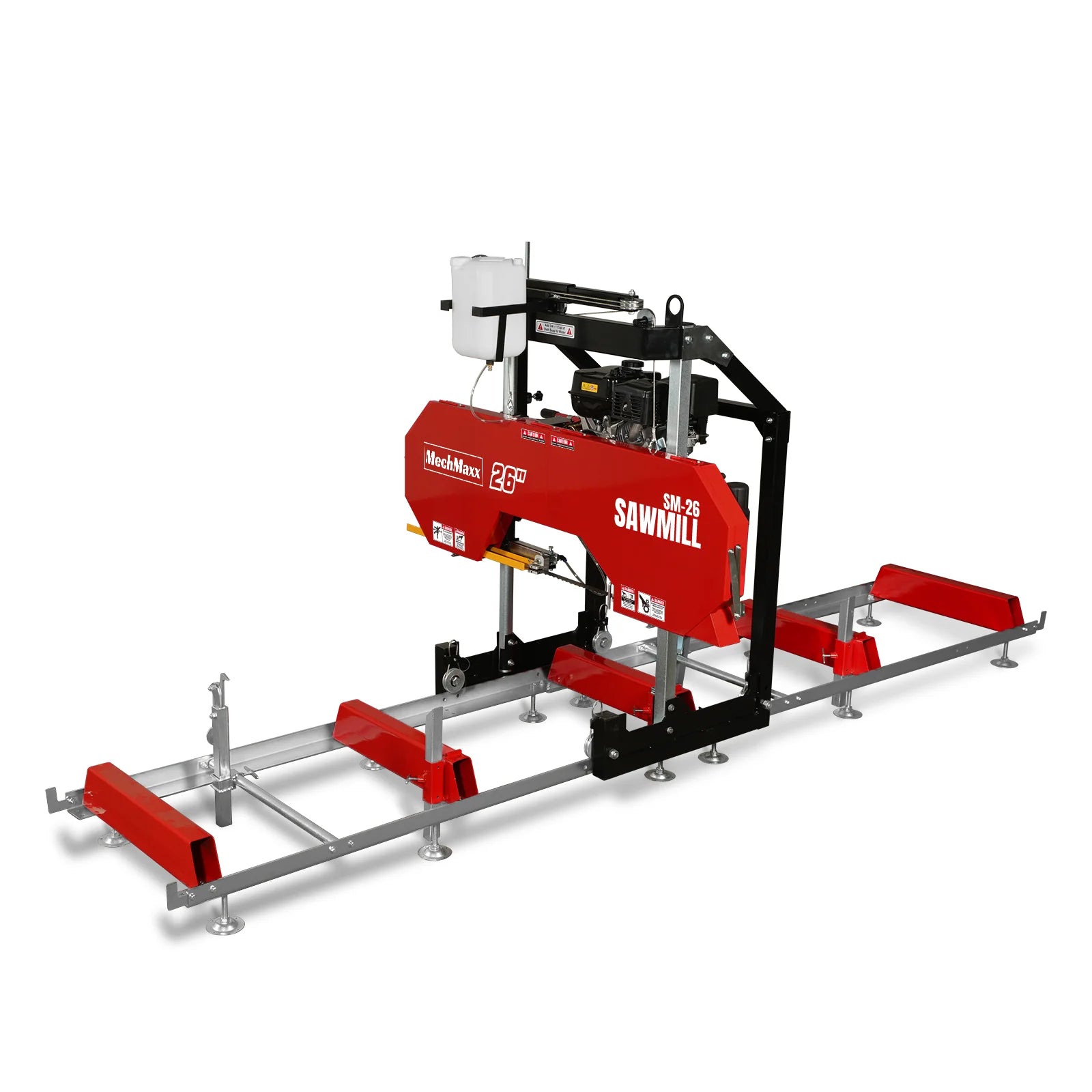 26" Portable Sawmill, 420cc 15HP E-Start Gasoline Engine, 22" Board Width, 13' Track Length , SM26