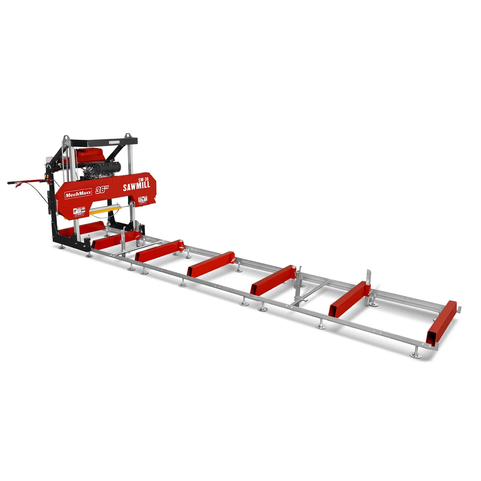 36" MAX Portable Sawmill with 25HP 750cc ZONSEN V-Twin Engine - 36" Cutting Width, 20' Track, Includes 10 Blades - Model SM36MAX