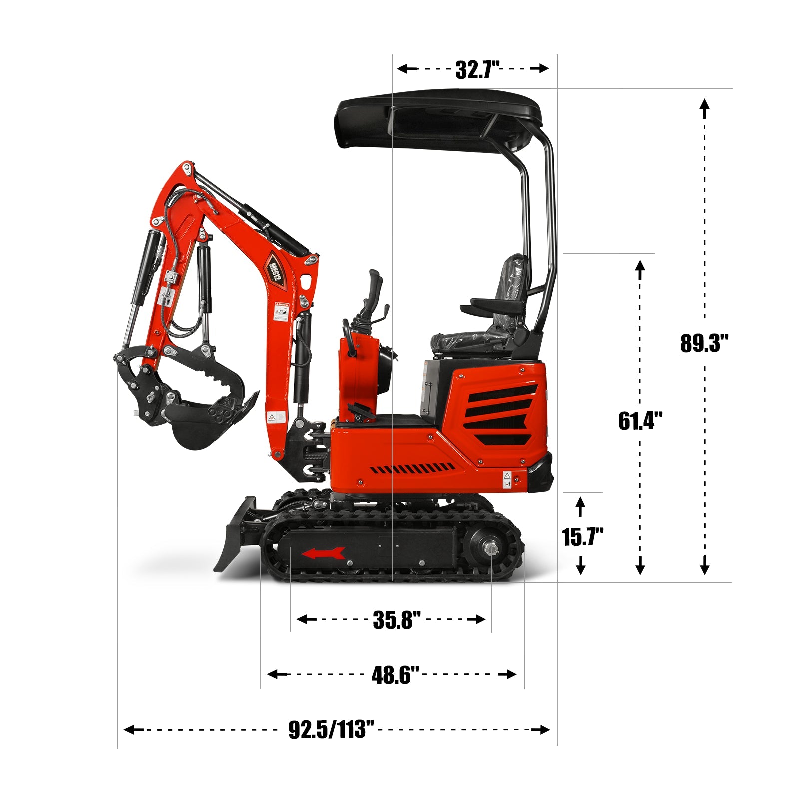 Mini Compact Excavator HONDA GX390 Engine, 65.7