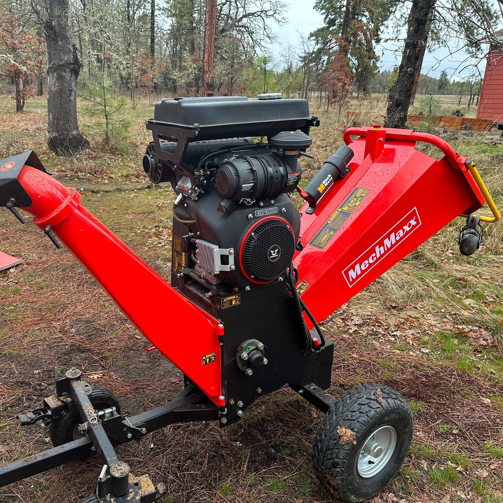 8 inch ZONSEN E-Start 1000cc 35hp Gas Powered 4 - Wheel Drum Wood Chipper with Taillight , B200