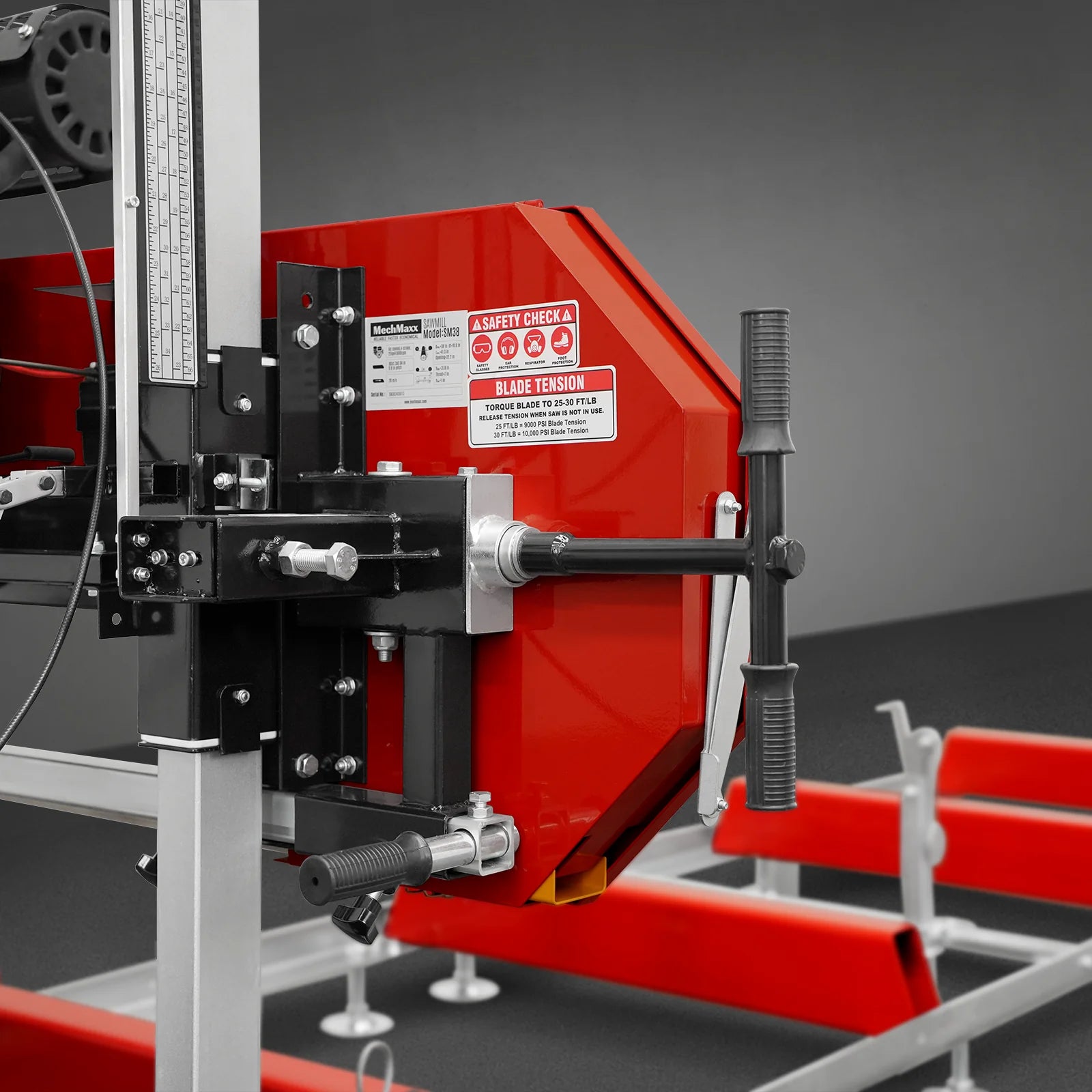 36" MAX Portable Sawmill with 25HP 750cc ZONSEN V-Twin Engine - 36" Cutting Width, 20' Track, Includes 10 Blades - Model SM36MAX